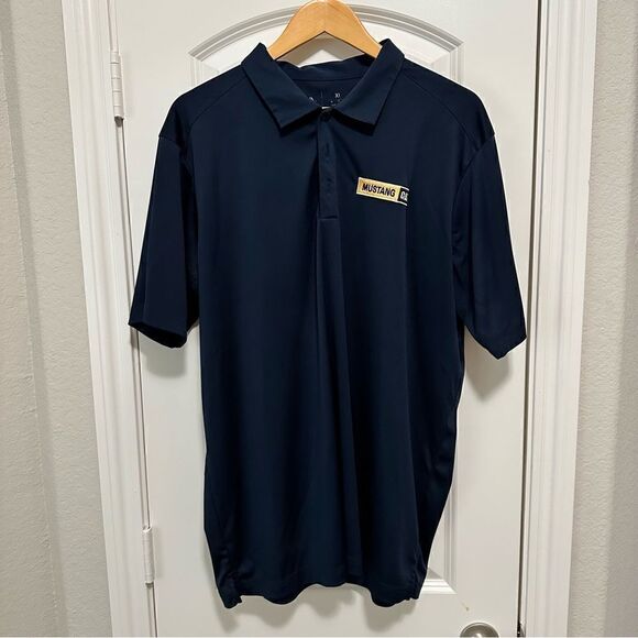 Antigua Mustang Cat Men’s Navy Short Sleeve Polo Size XL - Picture 1 of 5